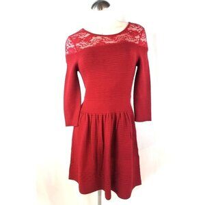 Jessica Simpson S Red Knit Dress Lace Trim